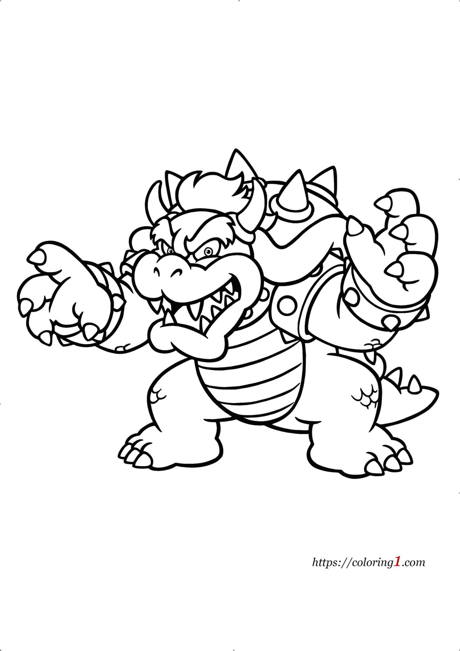 Bowser mario coloring pages