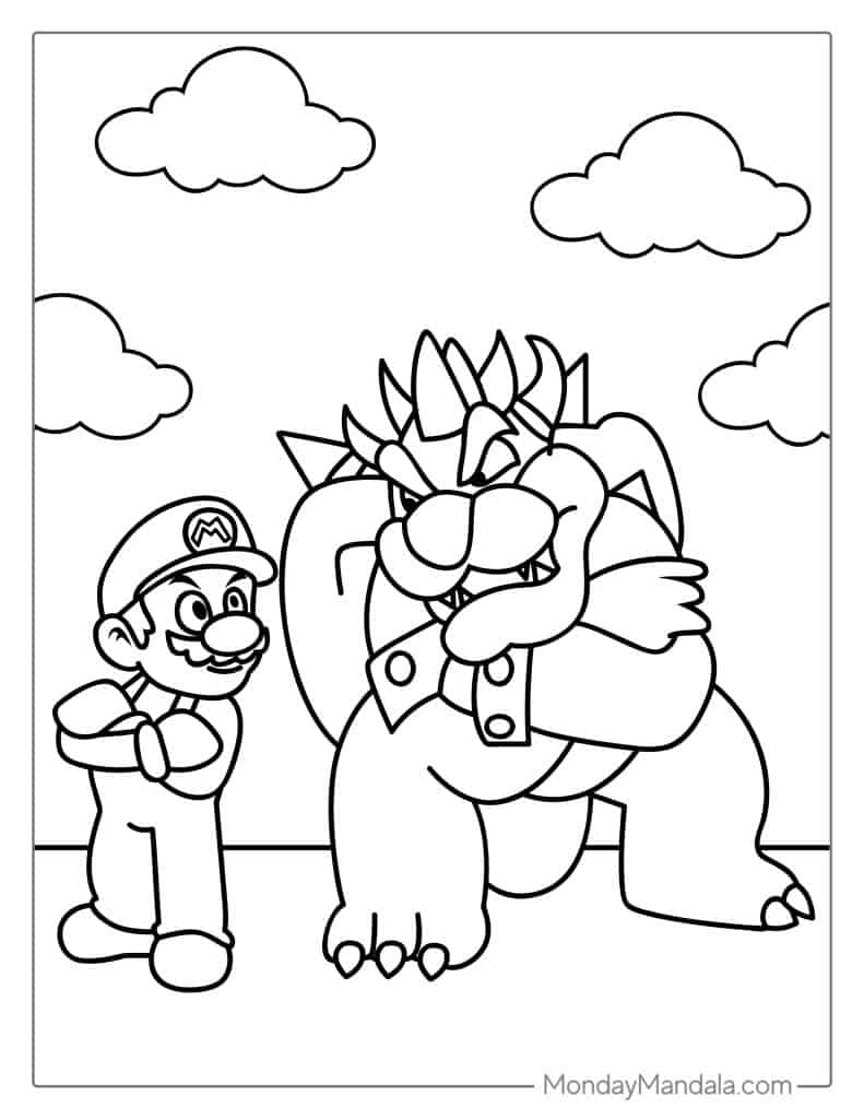 Mario coloring pages free pdf printables