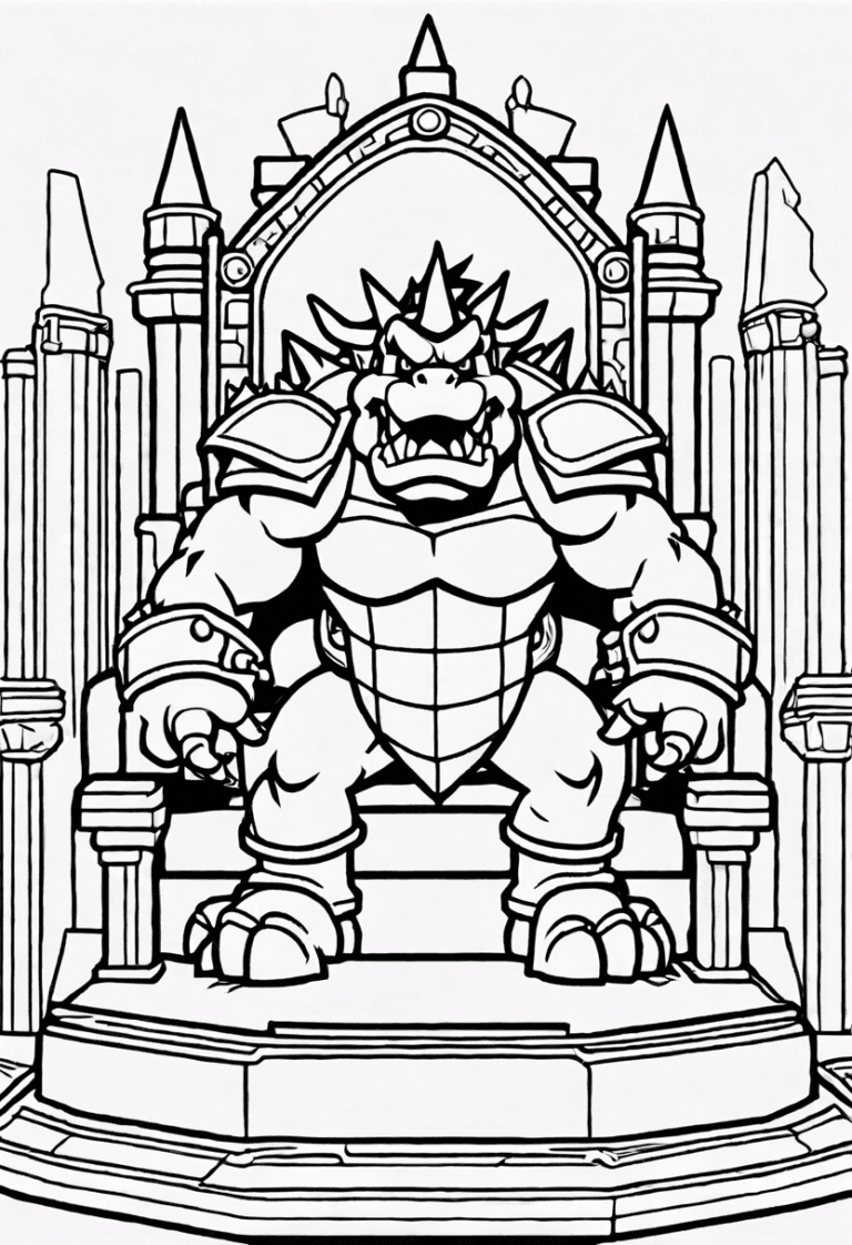 Bowser at the bowsers castle throne room