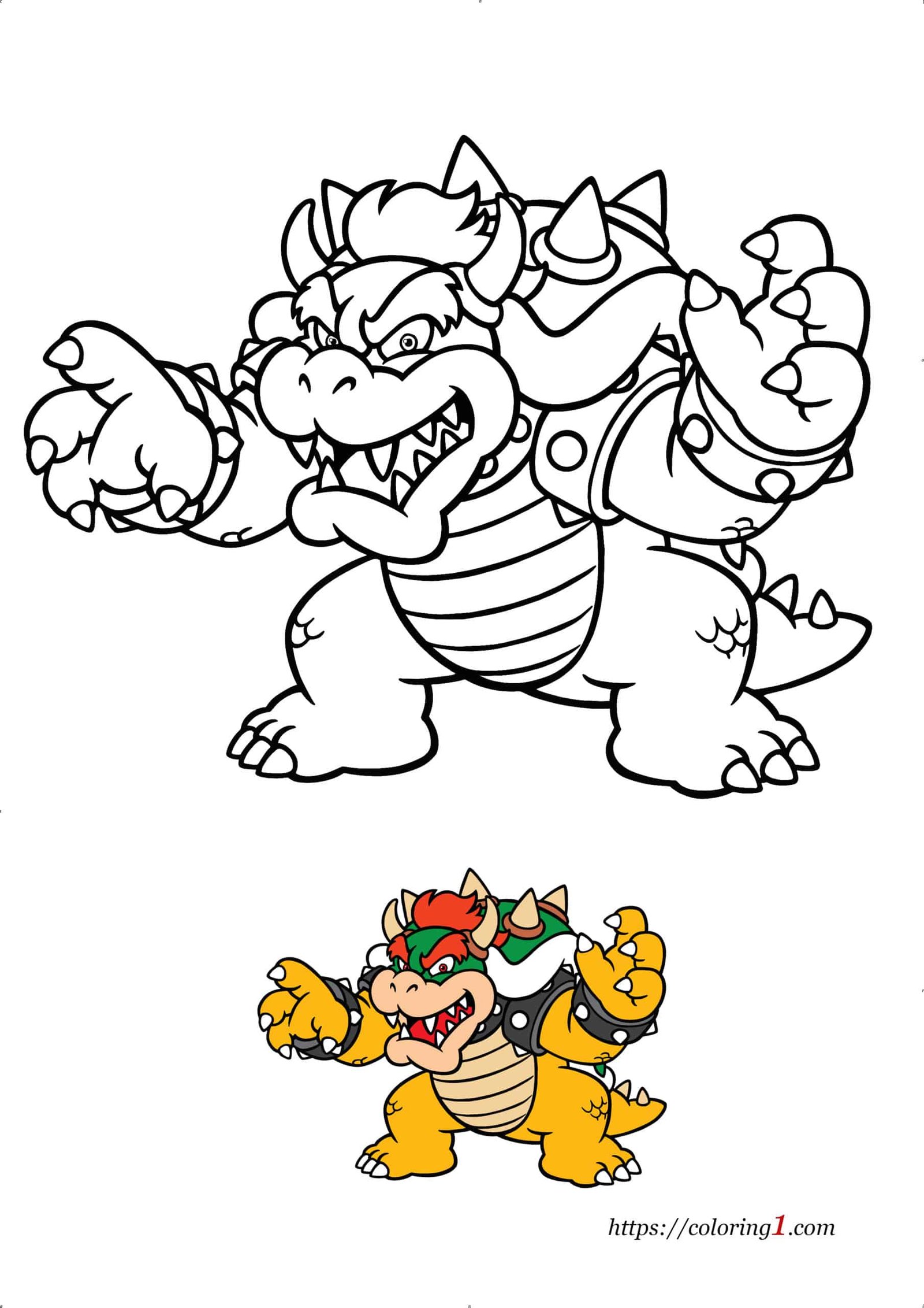 Bowser mario coloring pages