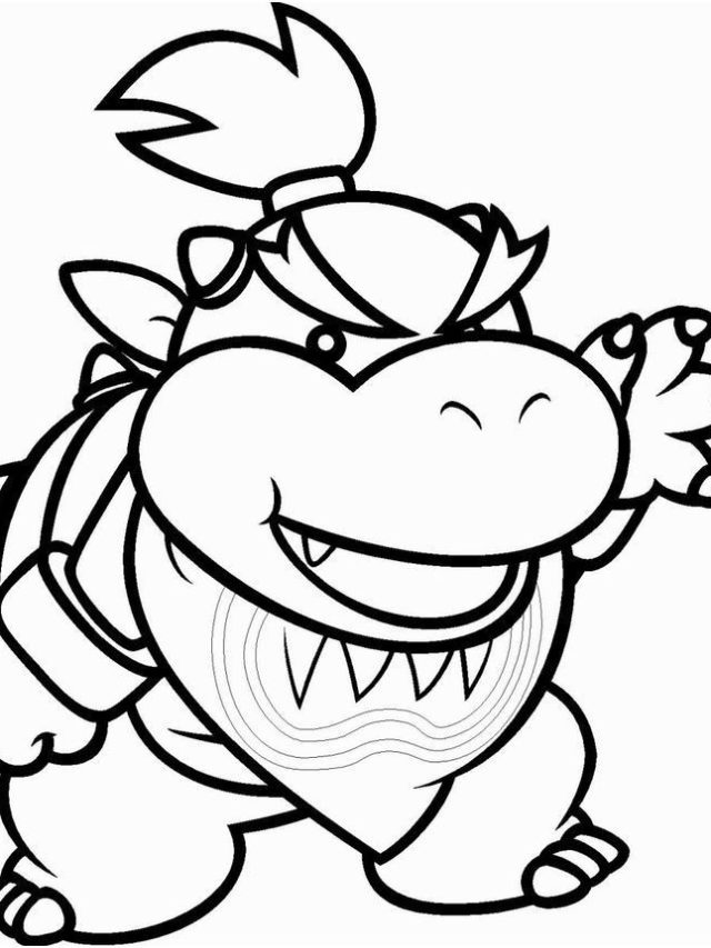 Bowser from mario coloring page