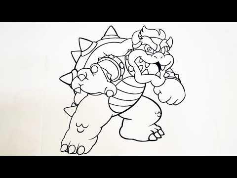 Coloring koopa king from super mario brothers