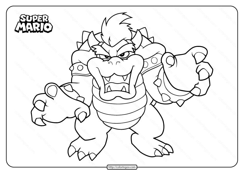 Free printable super mario bowser coloring page mario coloring pages super mario coloring pages coloring pages