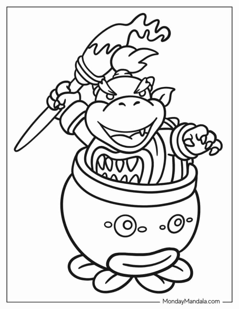 Bowser coloring pages free pdf printables