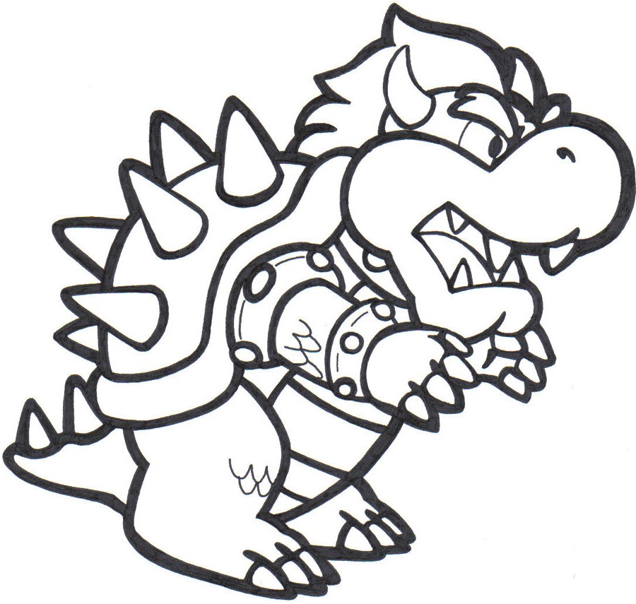 Bowser coloring page educative printable