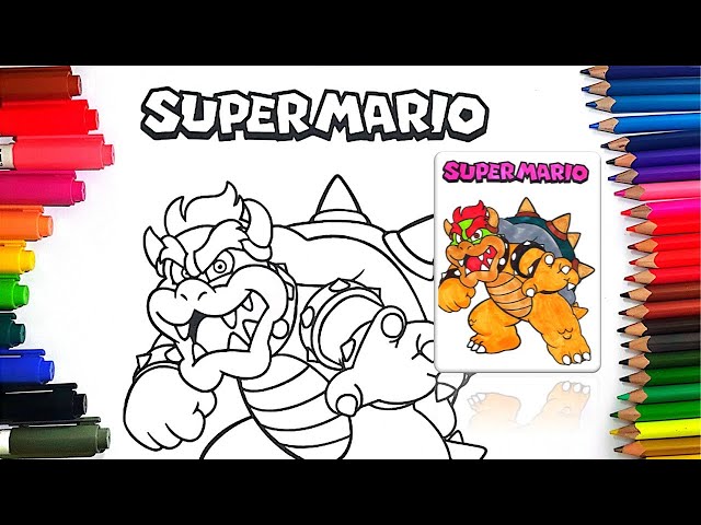 Super ario bowser coloring pages nintendo king koopa painting