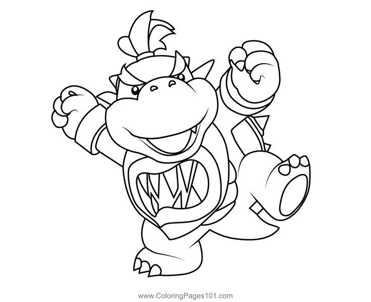 Prince bowser jr koopalings coloring page cartoon coloring pages pokemon coloring pages coloring pages