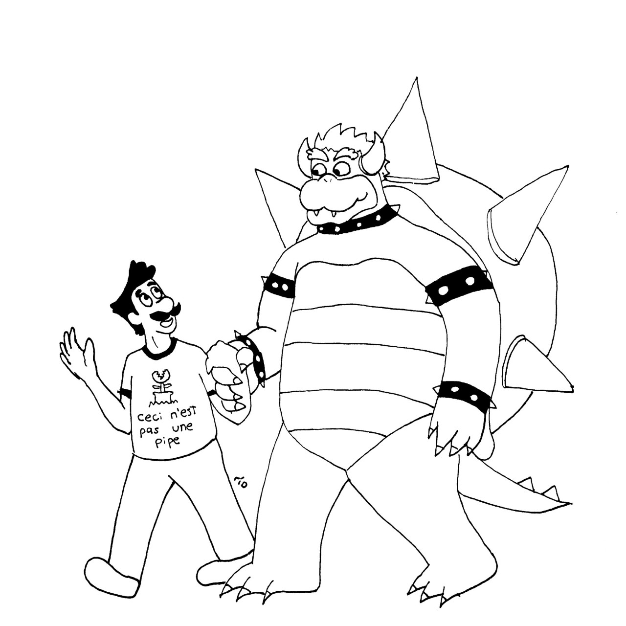 Dibujos â holding hands kind of ð happy bowser day â