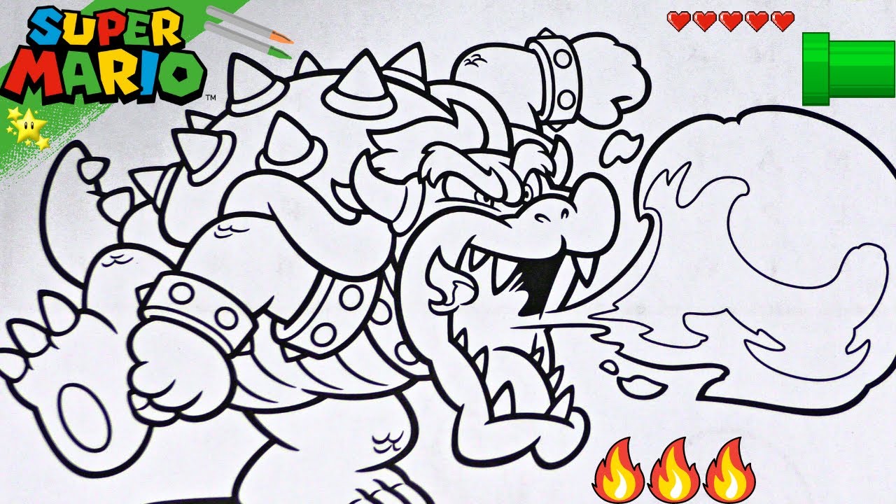 Bowser bowser coloring page super mario coloring book yes