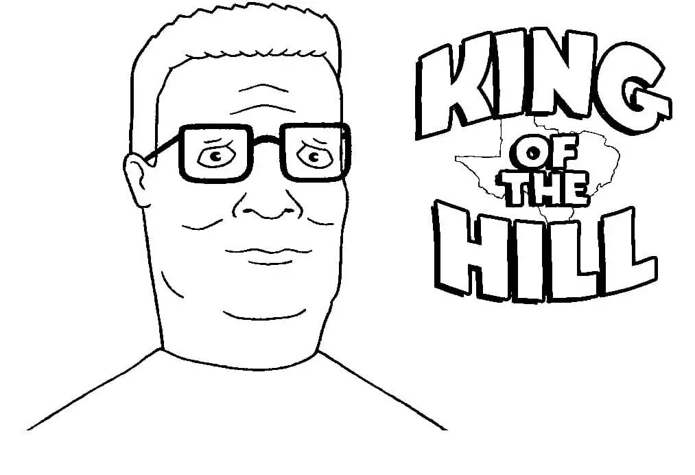 Free printable king of the hill coloring page