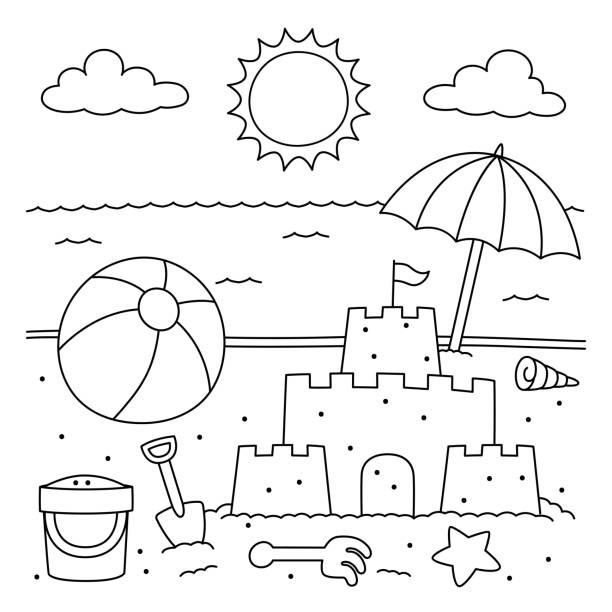 Summer coloring pages stock photos pictures royalty