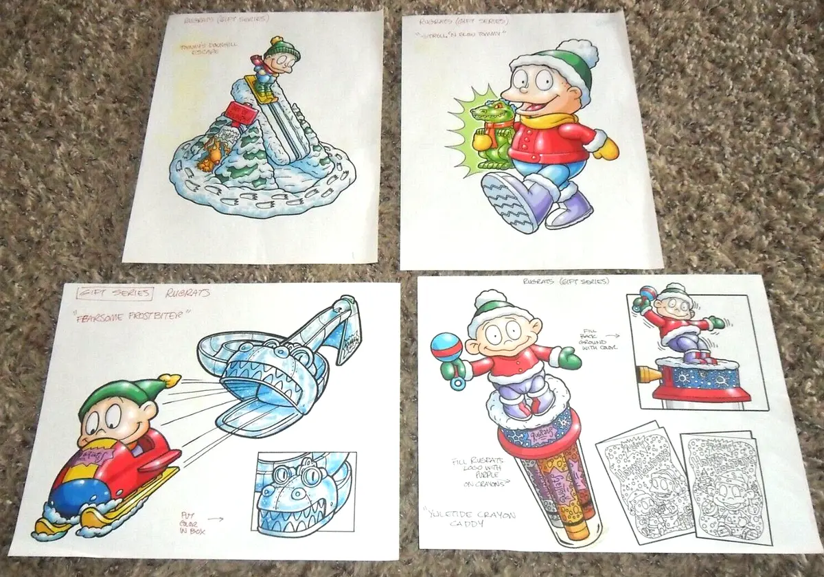 Lot original art nickelodeon rug rats toy gift series tommys burger king