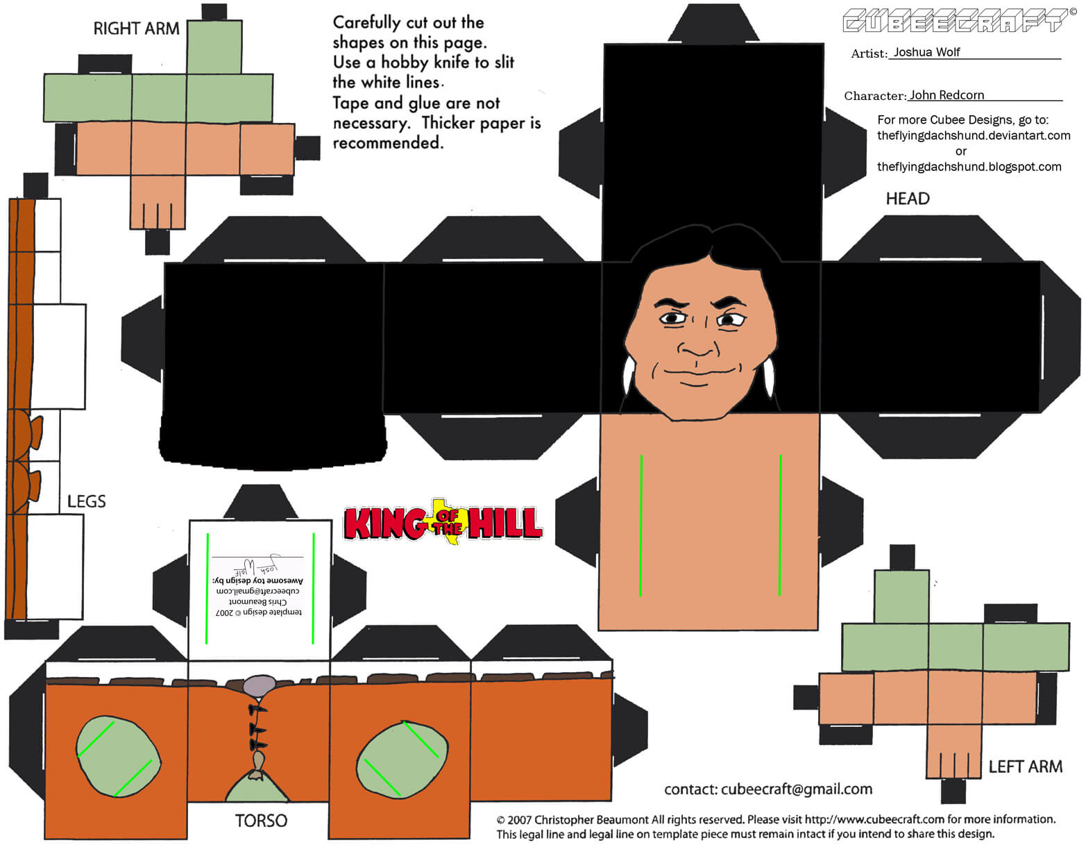 John redcorn paper toy free printable papercraft templates