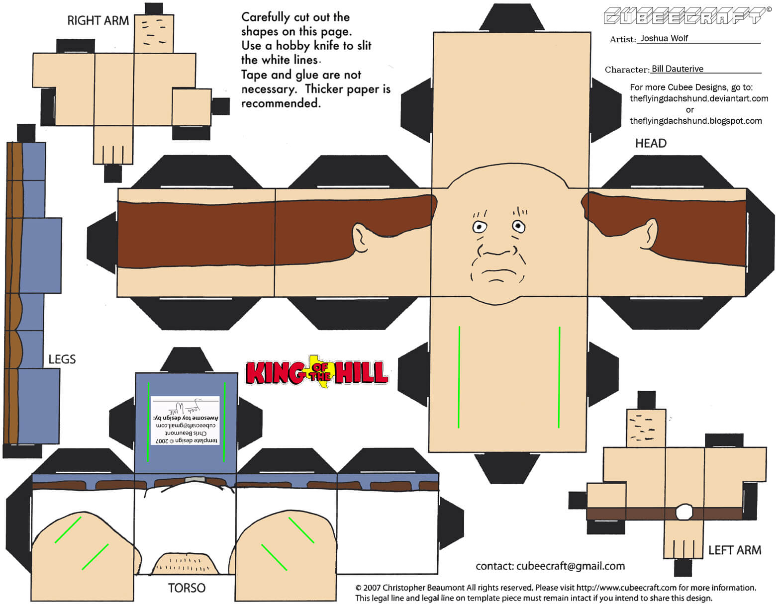 Bill dauterive paper toy free printable papercraft templates