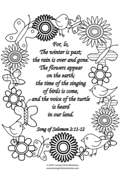 Song of solomon scripture coloring page â loving christ ministries