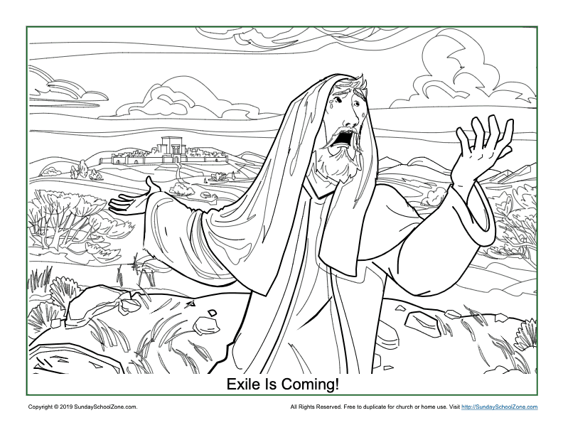 Free printable exile is ing coloring page on sunday school zone