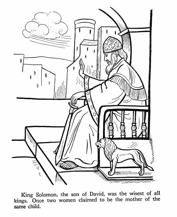 King solomon was the wisest of all king in the story of king saul coloring page