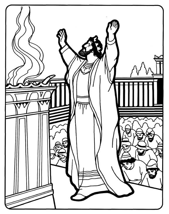 Solomon dedicates the temple coloring page bible coloring pages king solomon bible printables