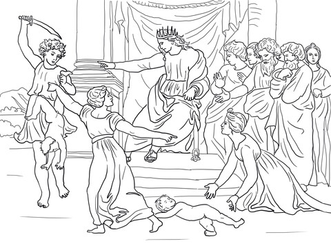 Judgment of solomon coloring page free printable coloring pages