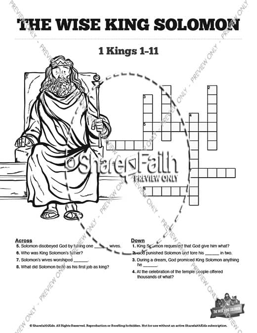 The wisdom of solomon sunday school coloring pages â