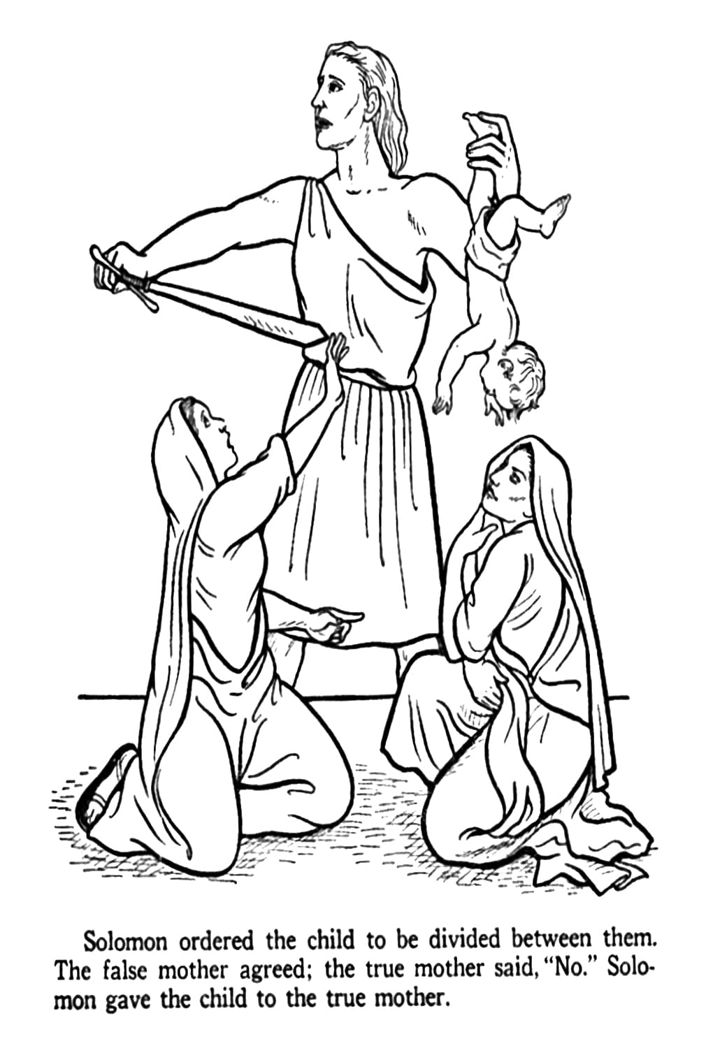 King solomon in the bible coloring page