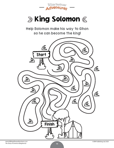 The story of solomon activity book for beginners teaching resources