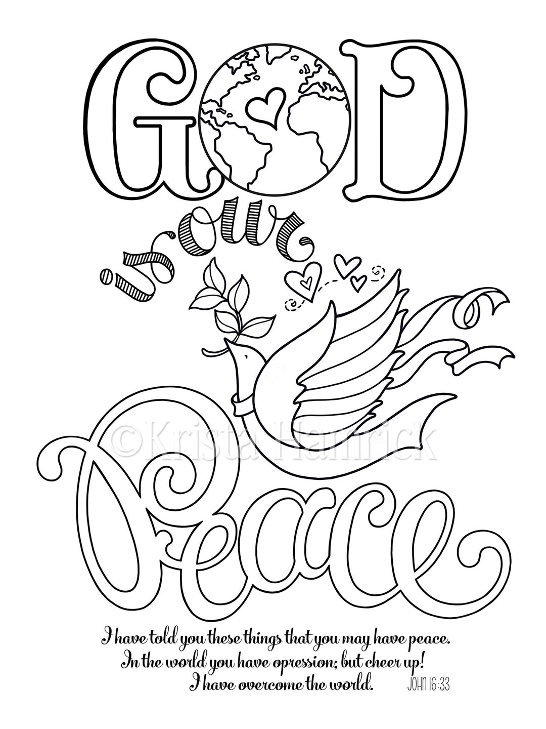 God is our peace coloring page x bible journaling tip