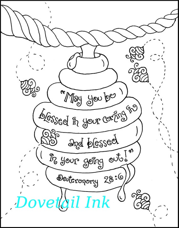 Printable christian coloring page for sunday school homeschool re rcia be blessed deuteronomy housewarming or moving