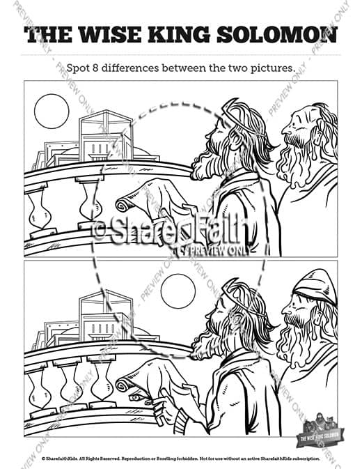 The wisdom of solomon sunday school coloring pages â