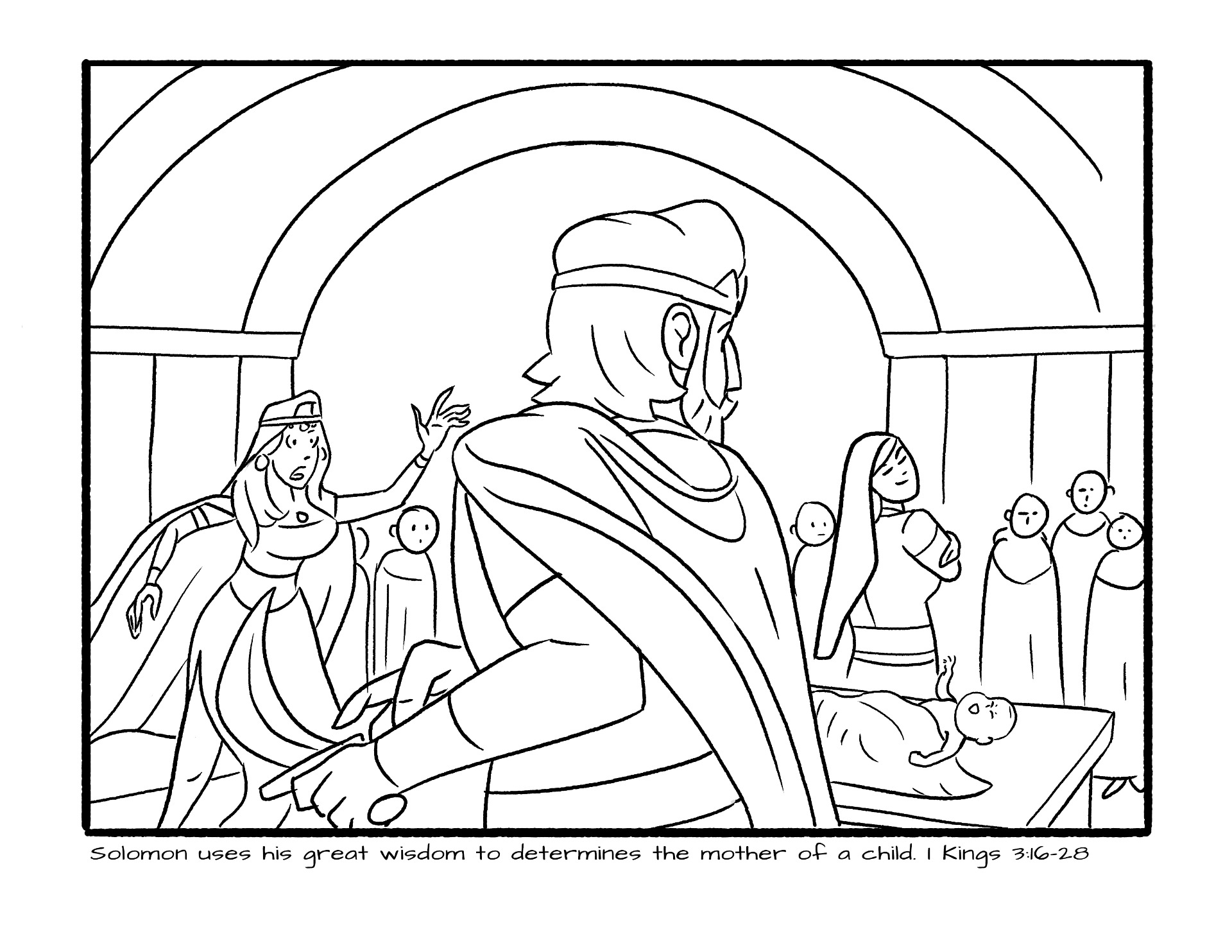 Coloring book solomon and the two mothers biblical toolbelt