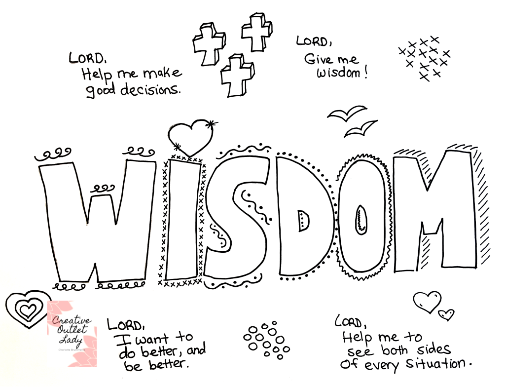 Free coloring wisdom sheet creative outlet lady