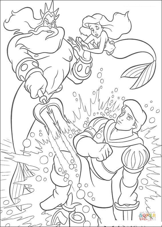 Triton is not glad to see eric coloring page free printable coloring pages