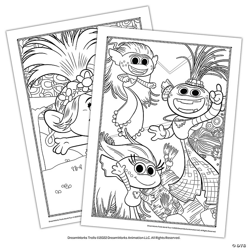 Dreamworks trolls world tourâ gigantic coloring activity book oriental trading