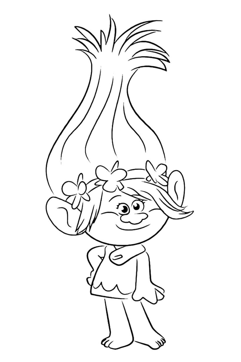 Princess poppy from trolls coloring page