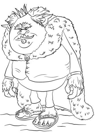 King gristle from trolls coloring page free printable coloring pages