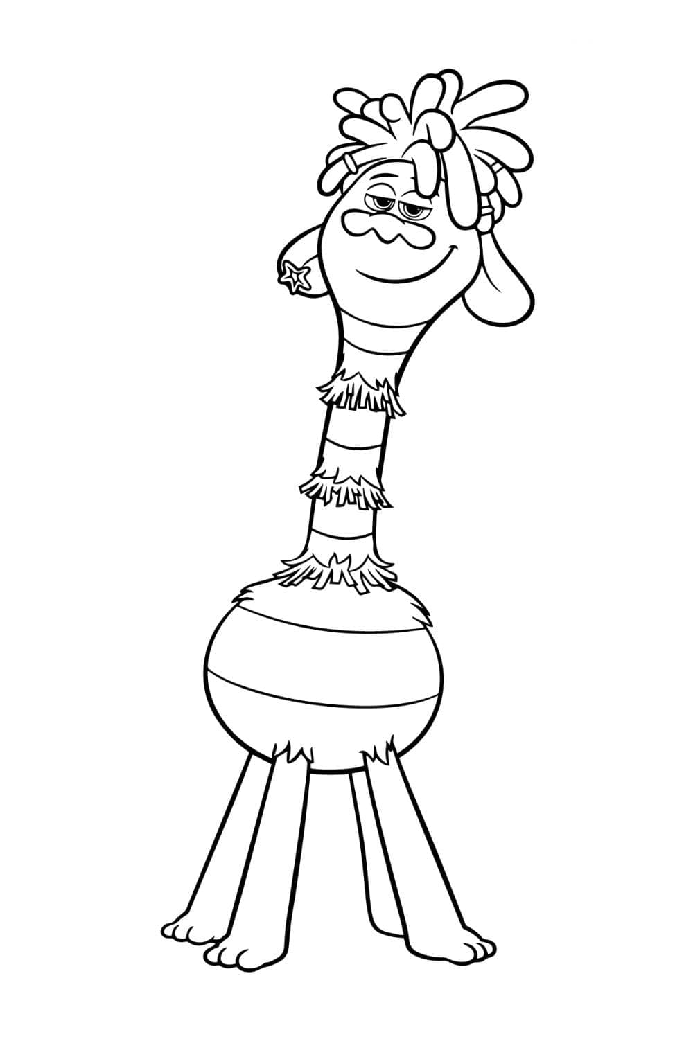 Prince d from trolls coloring page