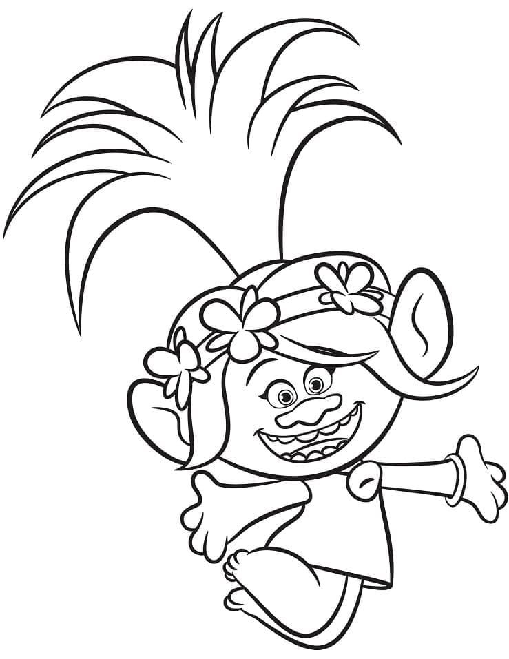 Adorable princess poppy coloring page