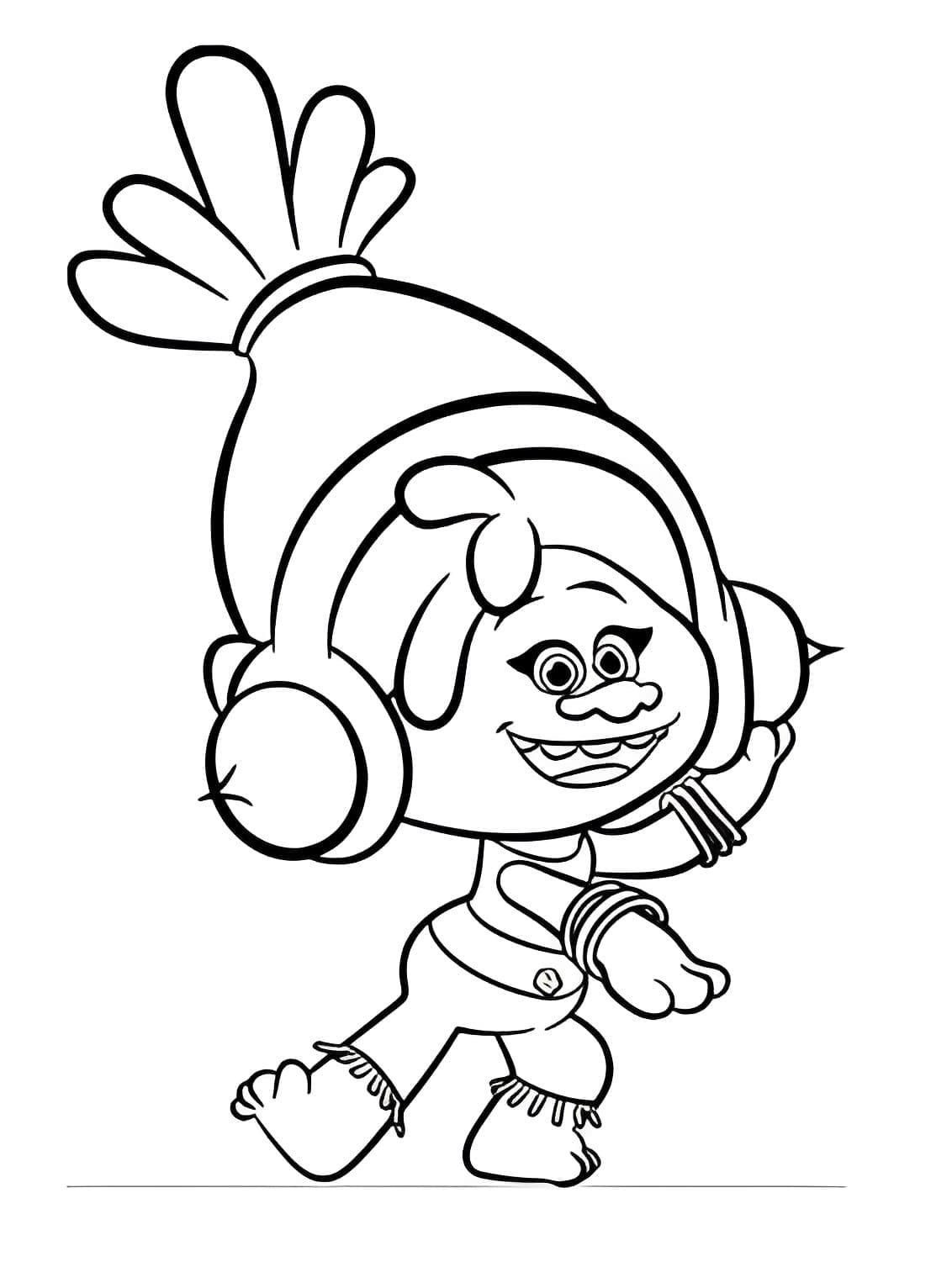 Trolls dj suki coloring page