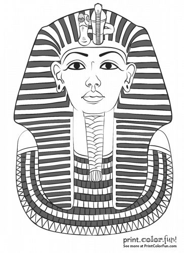 King tutankhamuns mask coloring page