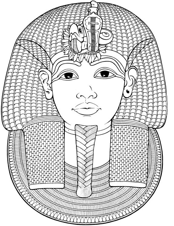 Art therapy coloring page egypt egypt funerary mask of tutankhamun