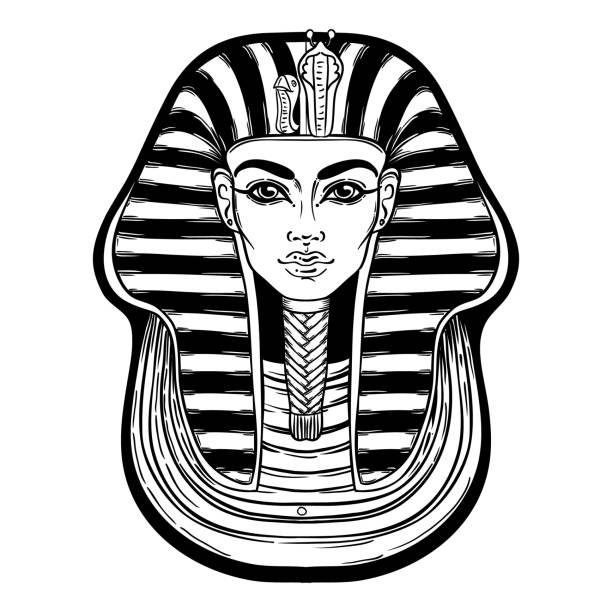 King tutankhamun mask ancient egyptian pharaoh stock illustration