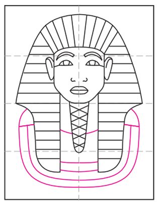 Easy how to draw king tut tutorial and king tut coloring page king tut queen drawing disney drawing tutorial