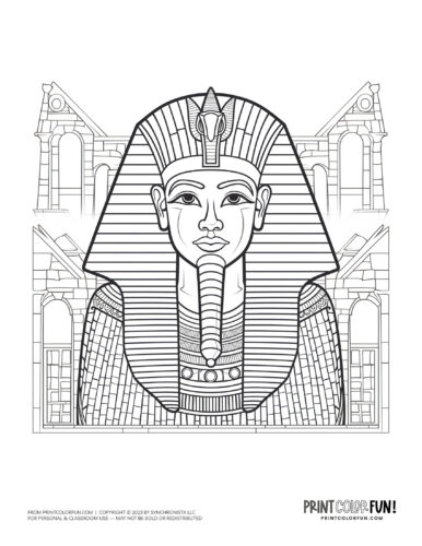 King tut coloring pages ancient egypts king tutankhamun at
