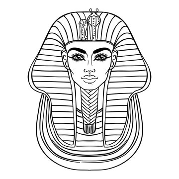 King tutankhamun mask ancient egyptian pharaoh hand