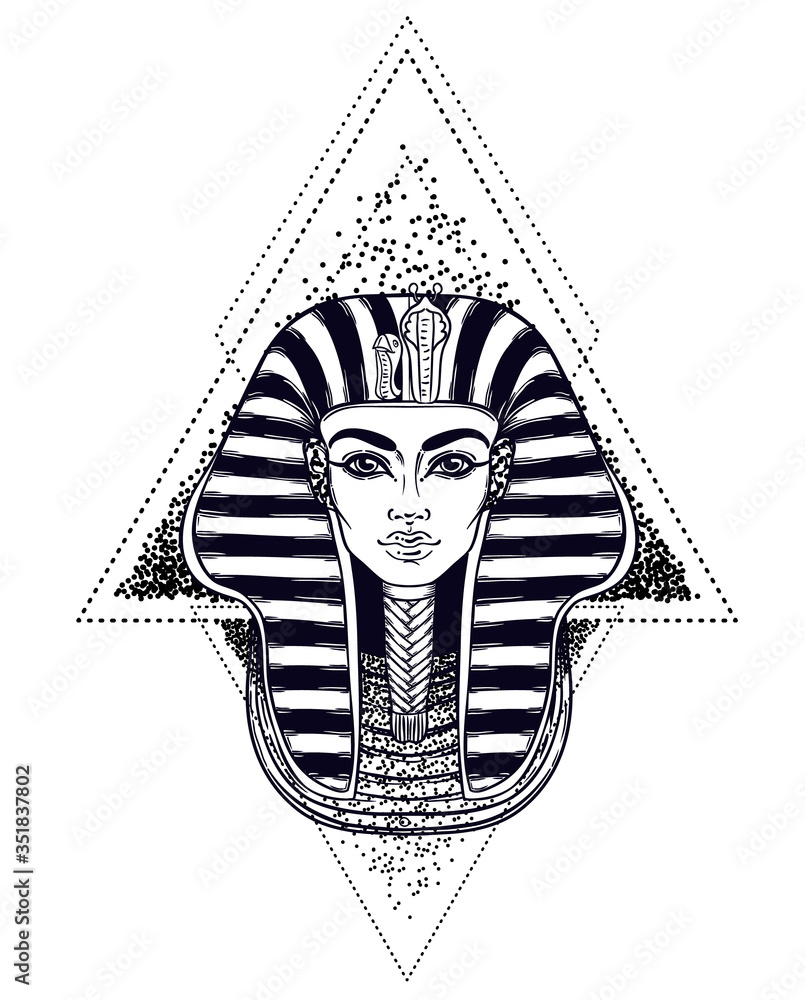 King tutankhamun mask ancient egyptian pharaoh hand