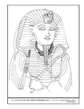 Coffin of tutankhamen detail coloring page and lesson plan ideas