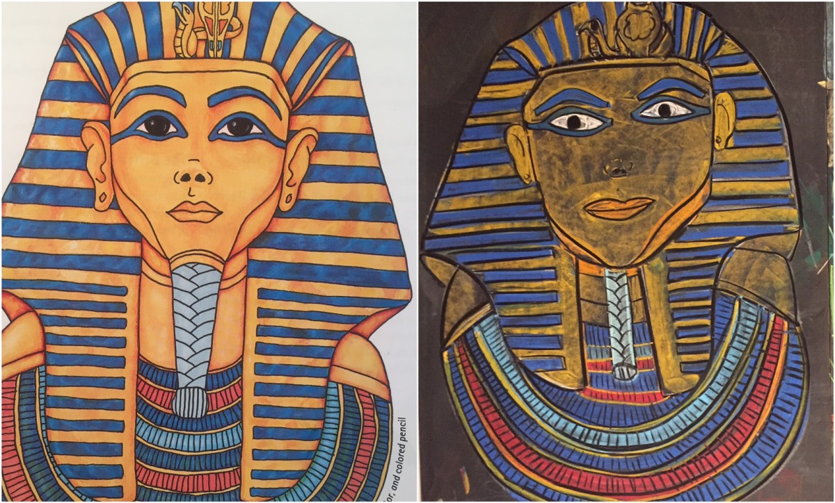 King tutankhamun tut chalk drawing ancient egypt â pepper and pine