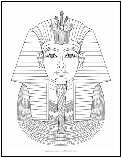 King tut coloring page print it free