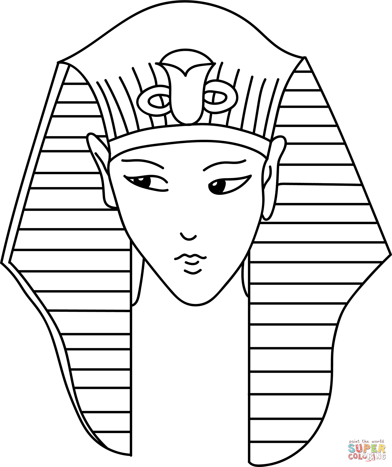 Coiffure of the god horus called claft coloring page free printable coloring pages