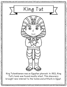 Explore the fascinating world of king tut with this coloring page or poster